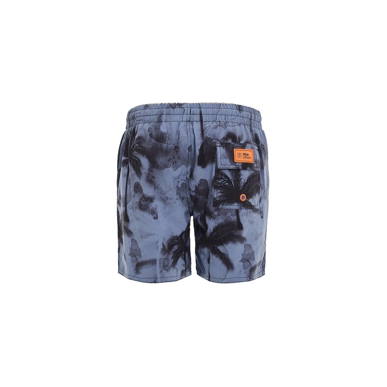 WATTS WATTS Heren Zwemshort RAINBOW Palm Print Blauwgrijs