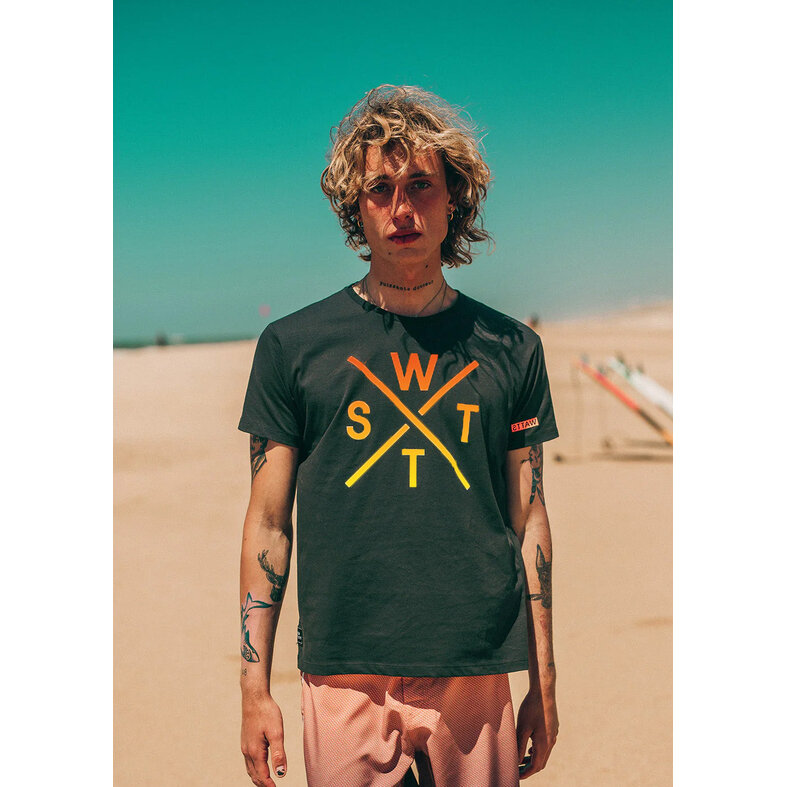 WATTS WATTS Unisex Logo T-Shirt WATTS03 Organic Cotton Dark Gray