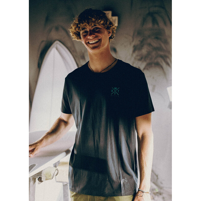 WATTS WATTS Unisex Logo Backprint T-Shirt PALM Organisch Katoen Zwart