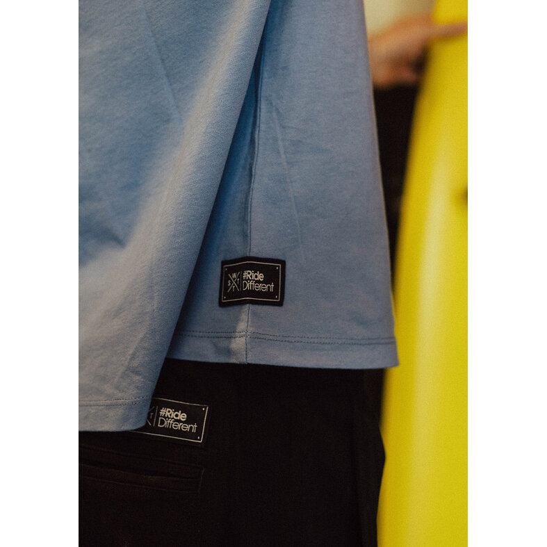 WATTS WATTS Unisex Logo Backprint T-Shirt PALM Organisch Katoen Blauw