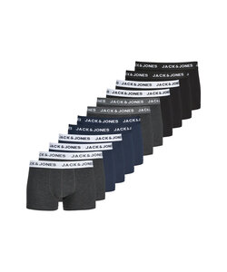Jack & Jones Heren Boxershorts JACSOLID 12-Pack Effen Onderbroeken