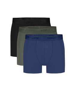 Ten Cate Heren Boxershorts Trunks Modal 3-Pack Effen Groen/Blauw/Zwart