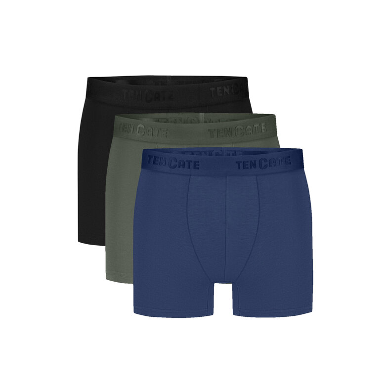 Ten Cate Ten Cate Heren Boxershorts Trunks Modal 3-Pack Effen Groen/Blauw/Zwart