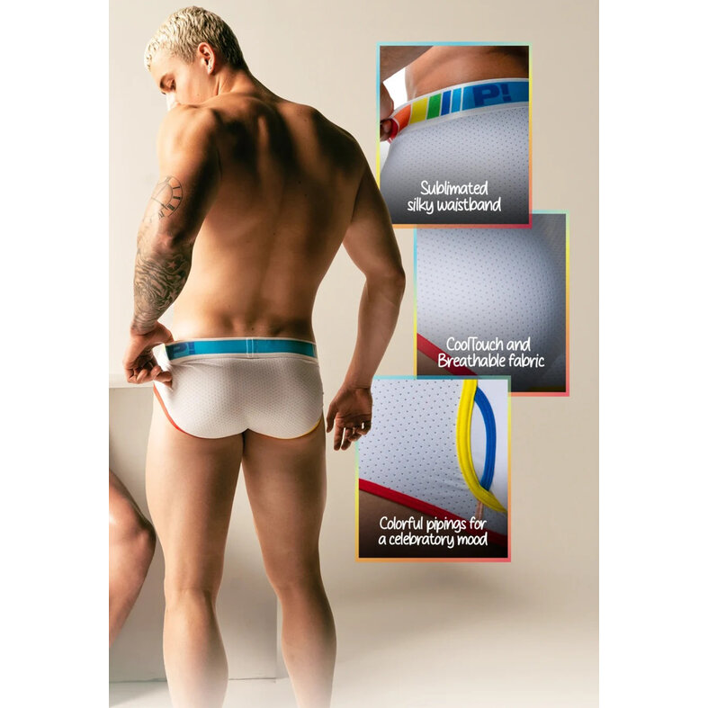 PUMP! PUMP Heren Spectrum Pride Slip Wit/Regenboog