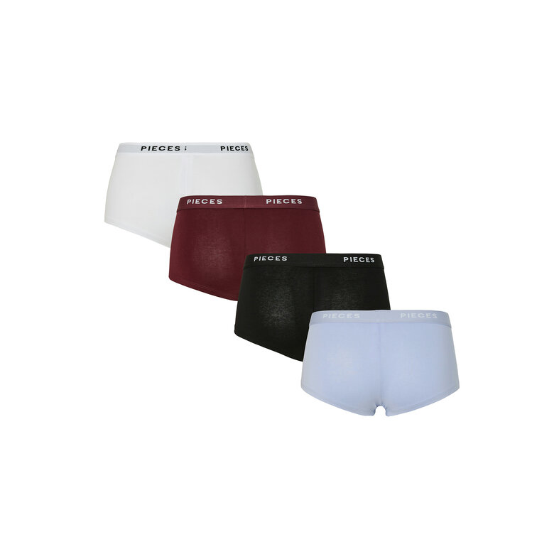 PIECES Pieces Dames Hipster PCLOGO 4-Pack Multicolor