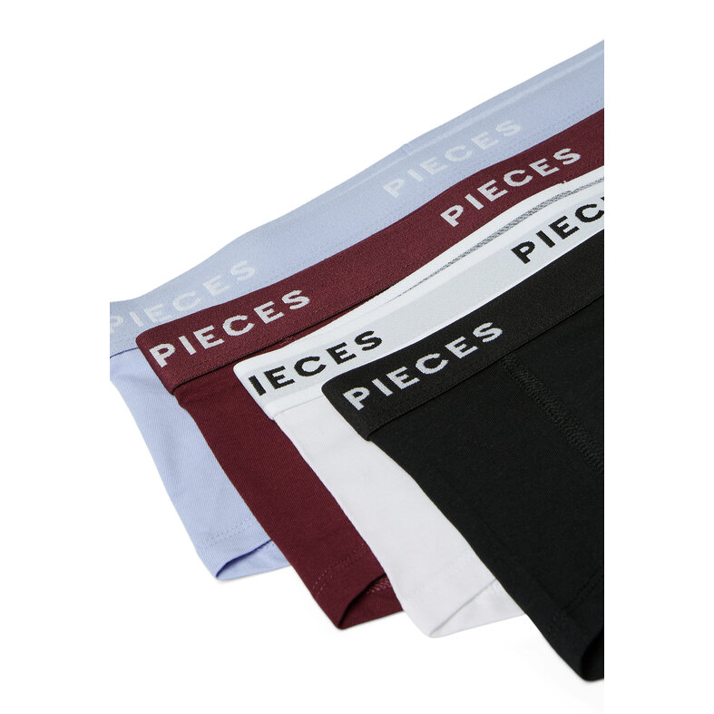 PIECES Pieces Dames Hipster PCLOGO 4-Pack Multicolor