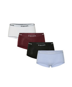 Pieces Women's Hipster PCLOGO 4-Pack Multicolor