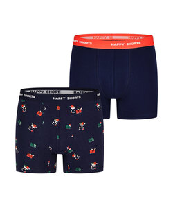 Happy Shorts Kinder Boxershorts Jongens Kerst Print 2-Pack HoHoHo
