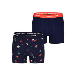 Happy Shorts Kinder Boxershorts Jongens Kerst Print 2-Pack HoHoHo