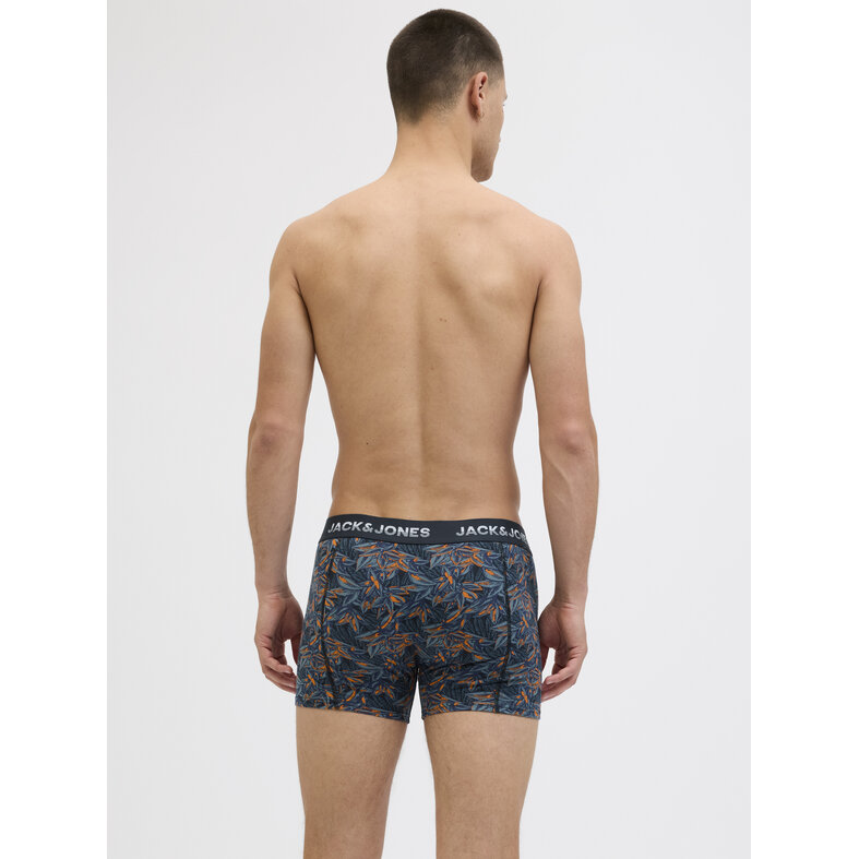 Jack & Jones Jack & Jones Heren Boxershorts Trunks JACMAXWELL 3-Pack Donkerblauw/Oranje