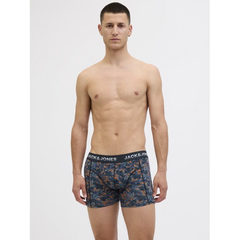 Jack & Jones Jack & Jones Heren Boxershorts Trunks JACMAXWELL 3-Pack Donkerblauw/Oranje