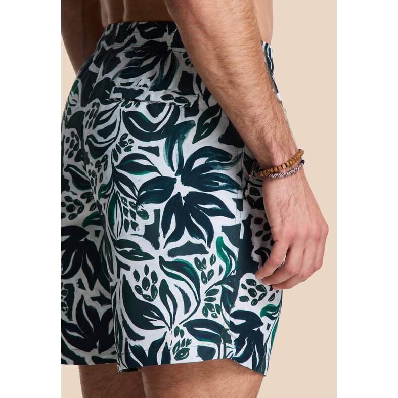 Shiwi Shiwi Men's Swim Short MIKE 7" Floral Print Green/White