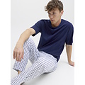 Jack & Jones Jack & Jones Heren Pyjama Set Lange Pyjamabroek JACFLORENCE Blauw/Wit Geblokt