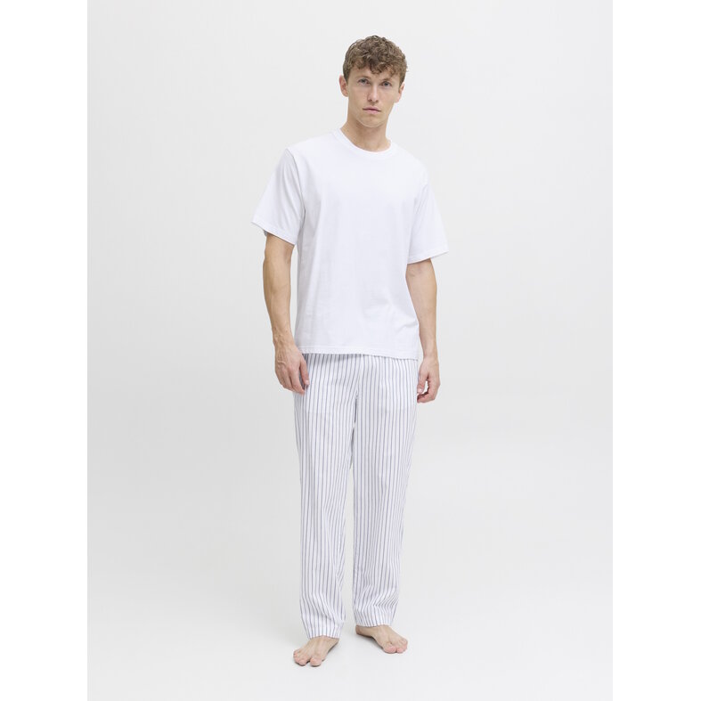 Jack & Jones Jack & Jones Heren Pyjama Set Lange Pyjamabroek JACFLORENCE Wit Gestreept