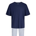 Jack & Jones Jack & Jones Heren Pyjama Set Lange Pyjamabroek JACFLORENCE Blauw/Wit Geblokt