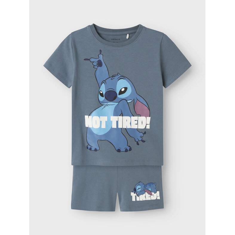 Name It Name It Jongens Korte Pyjama Set Shortama NMMARUSH STITCH Blauw
