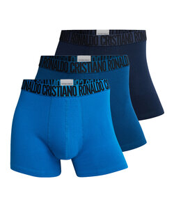 CR7 Men's Boxer Shorts Plain Blue 3-Pack