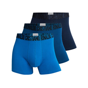 CR7 Men's Boxer Shorts Plain Blue 3-Pack