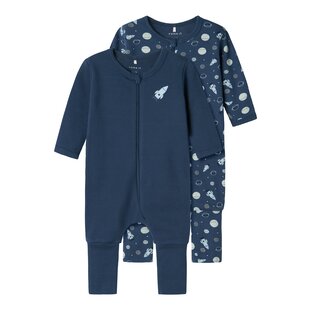 Name It Baby Pyjama NBMNIGHTSUIT Zip 2-Pack Blauw