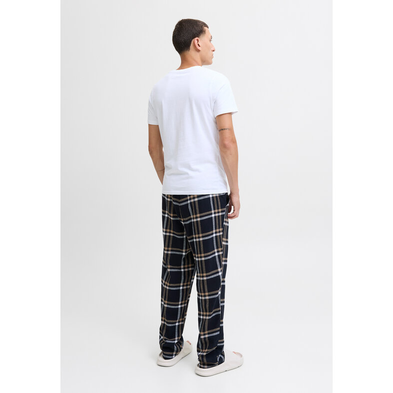 Jack & Jones Jack & Jones Men's Pyjama Pants Flannel Long Pipes JACRIMON PANTS Black Checkered