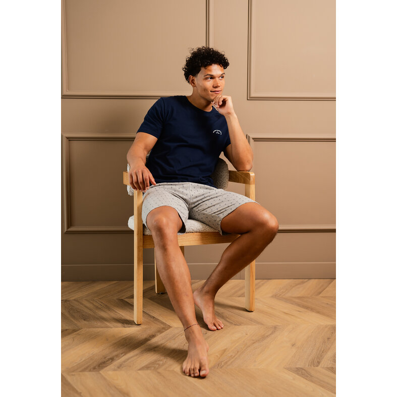 Phil & Co Phil & Co Men's Short Pants Short Pajama Set Dark Blue