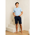 Phil & Co Phil & Co Heren Shortama Korte Pyjama Set Lichtblauw