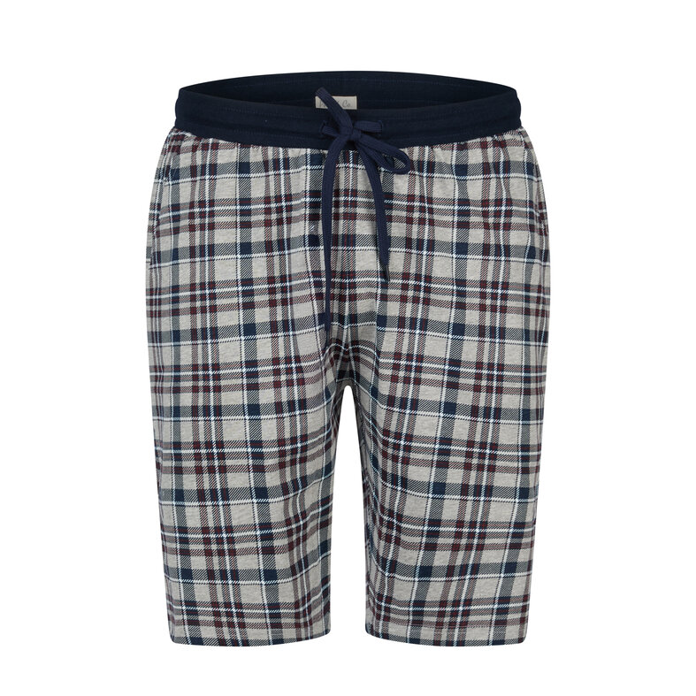 Phil & Co Phil & Co Men's Short Pyjama Pants Checkered/Plain 2-Pack