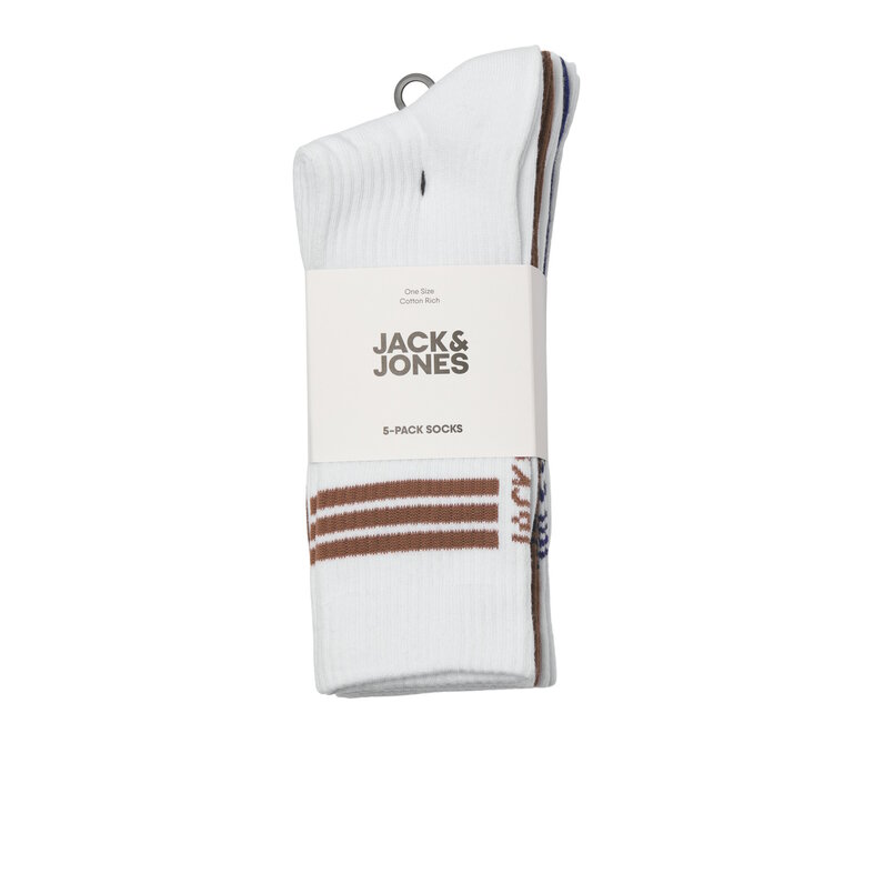Jack & Jones Junior Jack & Jones Junior Jongens Sportsokken JACJACE Tennissokken Gestreept 5-Pack Multicolor