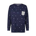 By Louise By Louise Dames Pyjama Lounge Set Donkerblauw Hartjes