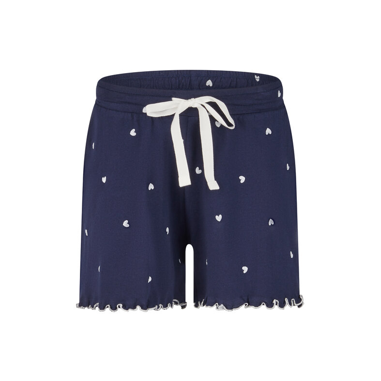 By Louise By Louise Dames Pyjama Lounge Set Donkerblauw Hartjes