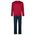 Happy Shorts Happy Shorts Men's Christmas Pajama Set Shirt + Pants Giftbox Red/Green Checkered Flannel