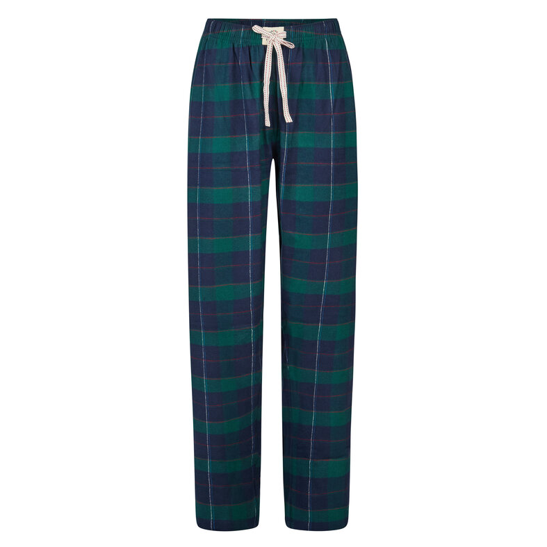 Happy Shorts Happy Shorts Dames Kerst Pyjama Set Shirt + Broek Giftbox Grijs/Groen Geruit Flanel