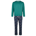 Happy Shorts Happy Shorts Heren Kerst Pyjama Set Shirt + Broek Giftbox Groen/Blauw Kerstprint