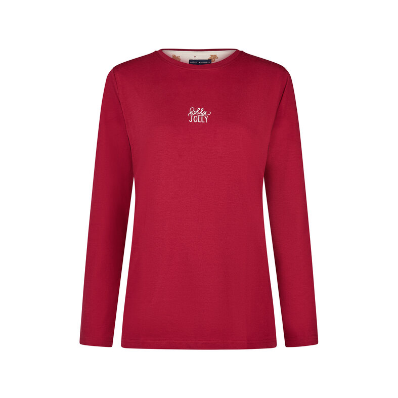 Happy Shorts Happy Shorts Dames Kerst Pyjama Set Shirt + Broek Giftbox Rood/Off-White Gingerbread