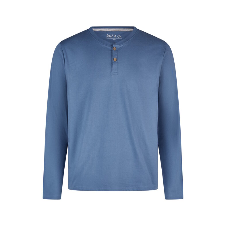 Phil & Co Phil & Co Men's Pyjama Set Long Blue Striped