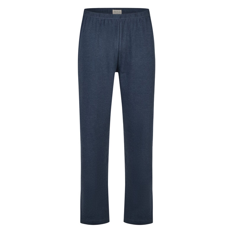 Phil & Co Phil & Co Heren Pyjama Set Interlock Lichtblauw Gestreept/Donkerblauw