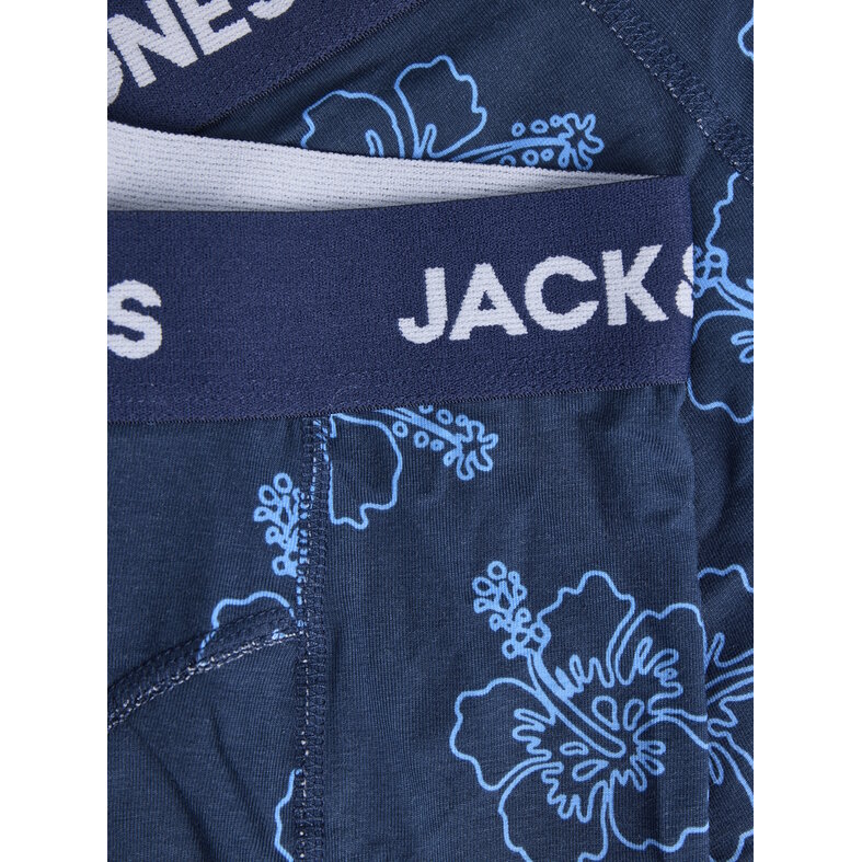 Jack & Jones Jack & Jones Heren Boxershorts Trunks JACANTHONY Print 3-Pack Blauw