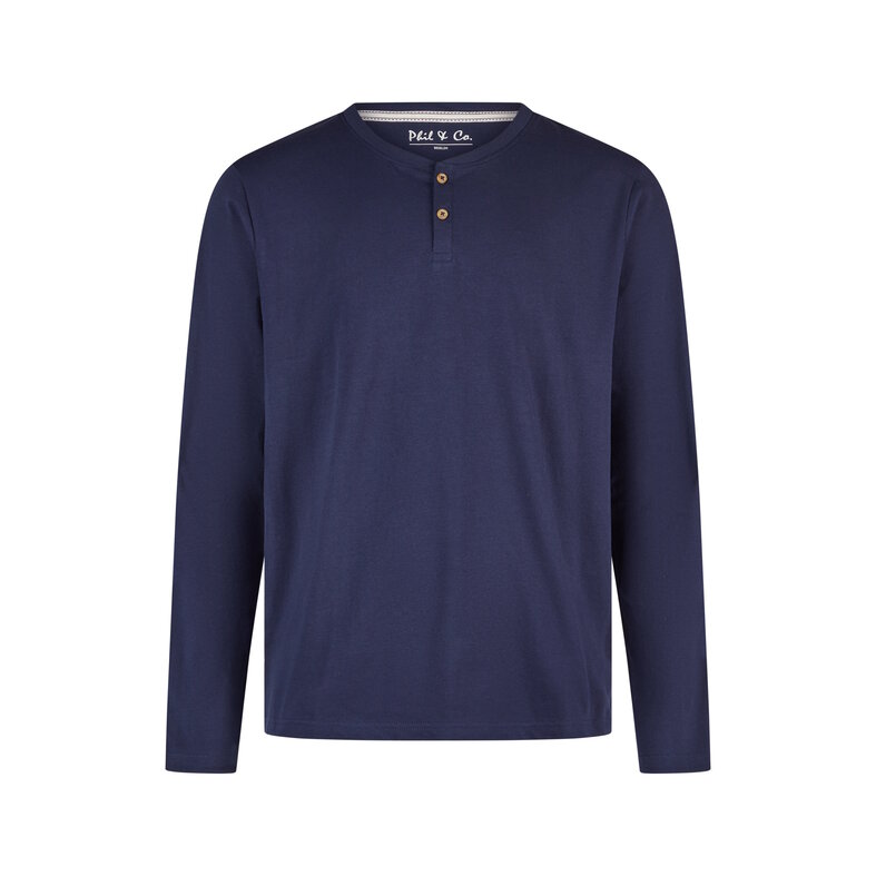 Phil & Co Phil & Co Men's Pyjama Set Long Dark Blue Checkered