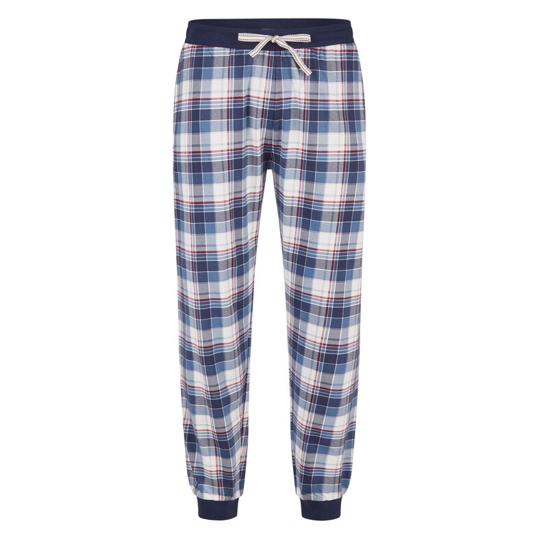 Phil & Co Phil & Co Men's Pyjama Set Long Dark Blue Checkered