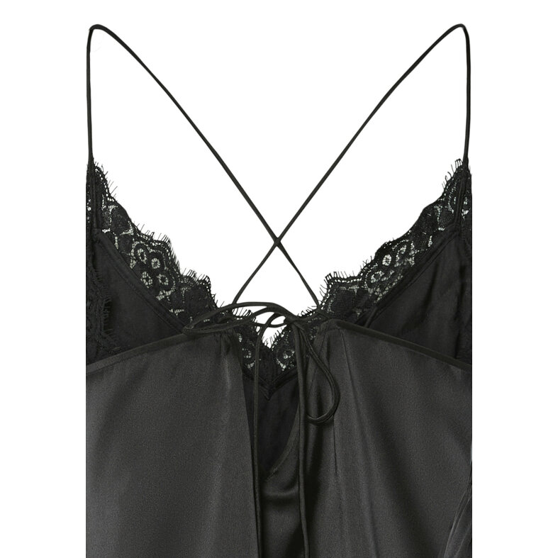 PIECES Pieces Dames Pyjama PCJENNA Nachtset Satijn Zwart