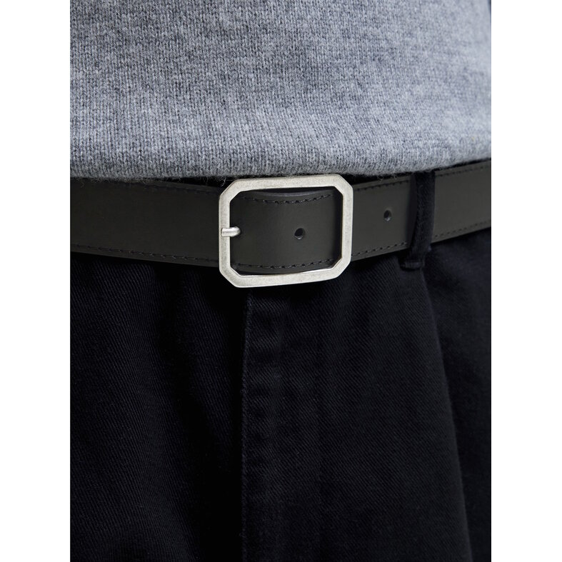 Jack & Jones Jack & Jones Men's Belt JACSQUARE Leather Black
