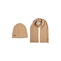 PIECES Pieces Ladies Winter Hat + Scarf Knitted PCNIVA Giftbox Beige