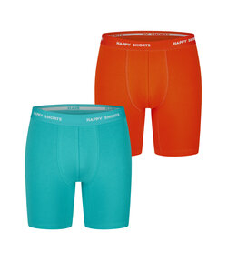 Happy Shorts Men's Long-Sleeve Boxer Briefs Neon Green/Orange