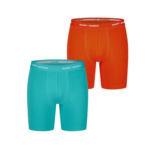 Happy Shorts Men's Long-Sleeve Boxer Briefs Neon Green/Orange
