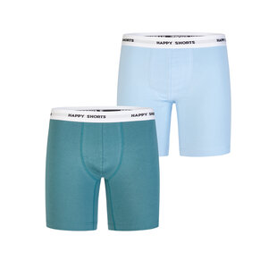 Happy Shorts Men's Long-Sleeve Boxer Briefs Green/Light Blue