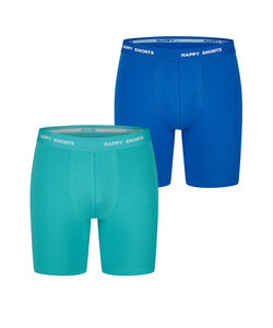 Happy Shorts Men's Long-Sleeve Boxer Briefs Neon Green/Blue