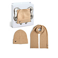 PIECES Pieces Dames Wintermuts + Sjaal Gebreid PCNIVA Giftbox Beige