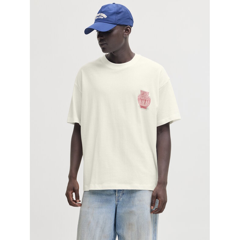 Jack & Jones Jack & Jones Men's Backprint T-Shirt JORARGOS Cream White