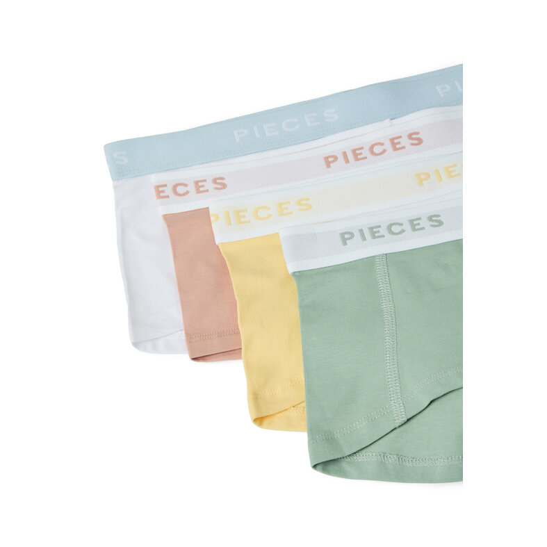 PIECES Pieces Dames Hipsters 4-Pack PCLOGO Effen