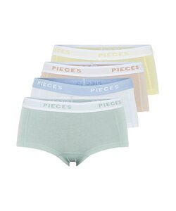 Pieces Dames Hipsters 4-Pack PCLOGO Effen